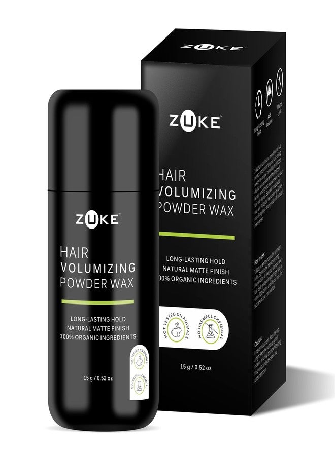 Zuke Hair Volumizing Powder Wax - 15g | 24 Hrs Strong Hold | Natural Matte Finish | 100% Organic Ingredients | Perfect Hair Styling Powder - Image 1