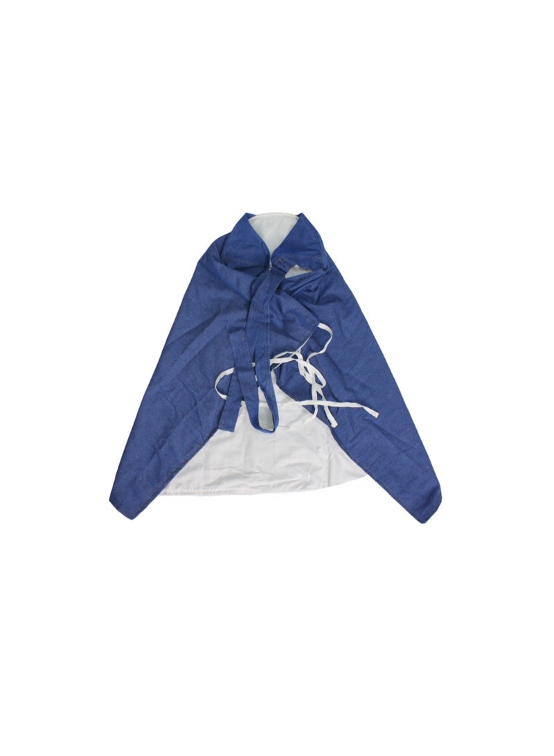 Kiddy Breastfeeding Cover – Blue with Heart Print - Image 1