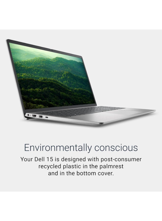 ديل 15 لابتوب بشاشة 15.6 بوصة بدقة Full HD (1920x1080) ومعدل تحديث 120Hz، مع معالج Intel Core i5-1334U/ذاكرة RAM سعة 8GB DDR4/قرص SSD سعة 512GB/رسوميات Intel UHD/نظام Windows 11 - Image 3
