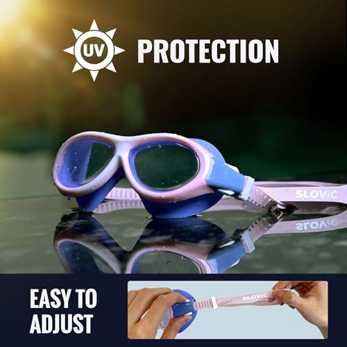 SLOVIC Swimming Goggles for Kids 10-14 Years [Pink] | Swimming Pool Accessories for Kid | Anti-Fog & UV Protected Goggles for Boys & Girls | Swimming Glasses for Kids with Adjustable Straps - Image 5