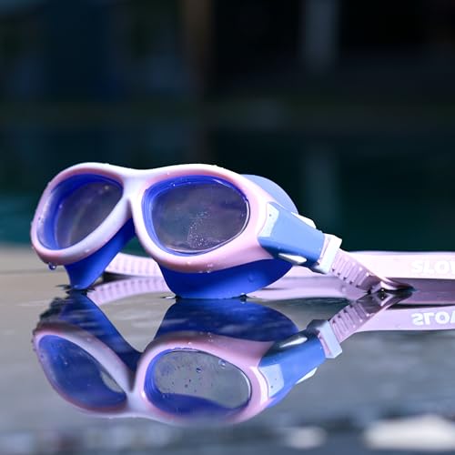 SLOVIC Swimming Goggles for Kids 10-14 Years [Pink] | Swimming Pool Accessories for Kid | Anti-Fog & UV Protected Goggles for Boys & Girls | Swimming Glasses for Kids with Adjustable Straps - Image 1