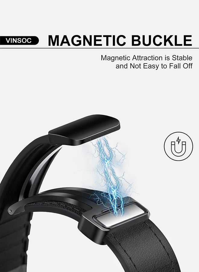 VINSOC 22mm Leather Watch Strap Compatible with Huawei GT6 46mm/GT6 pro/GT5/GT4 46mm/GT3 46mm/GT3 Pro/Watch 3/GT2e/GT2 pro/GT5 pro/GT2 42mm 46mm Replacement Strap Black - Image 3