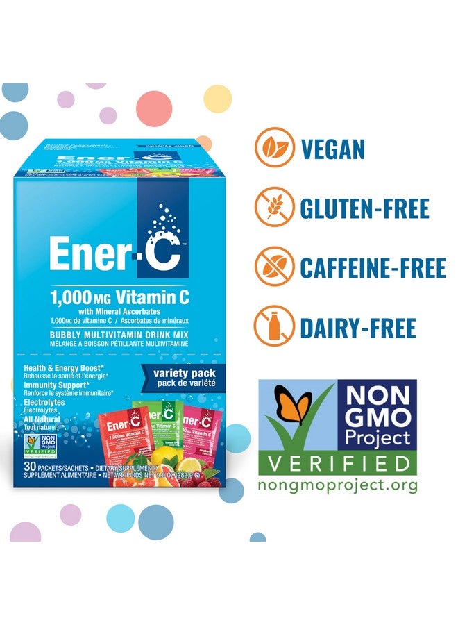 Ener-C Ener-C Variety Pack Multivitamin Drink Mix Powder Vitamin C 1000mg & Electrolytes with Real Fruit Juice Natural Energy & Immune Support for Women & Men - Non-GMO Vegan & Gluten Free - 30 Count - Image 1