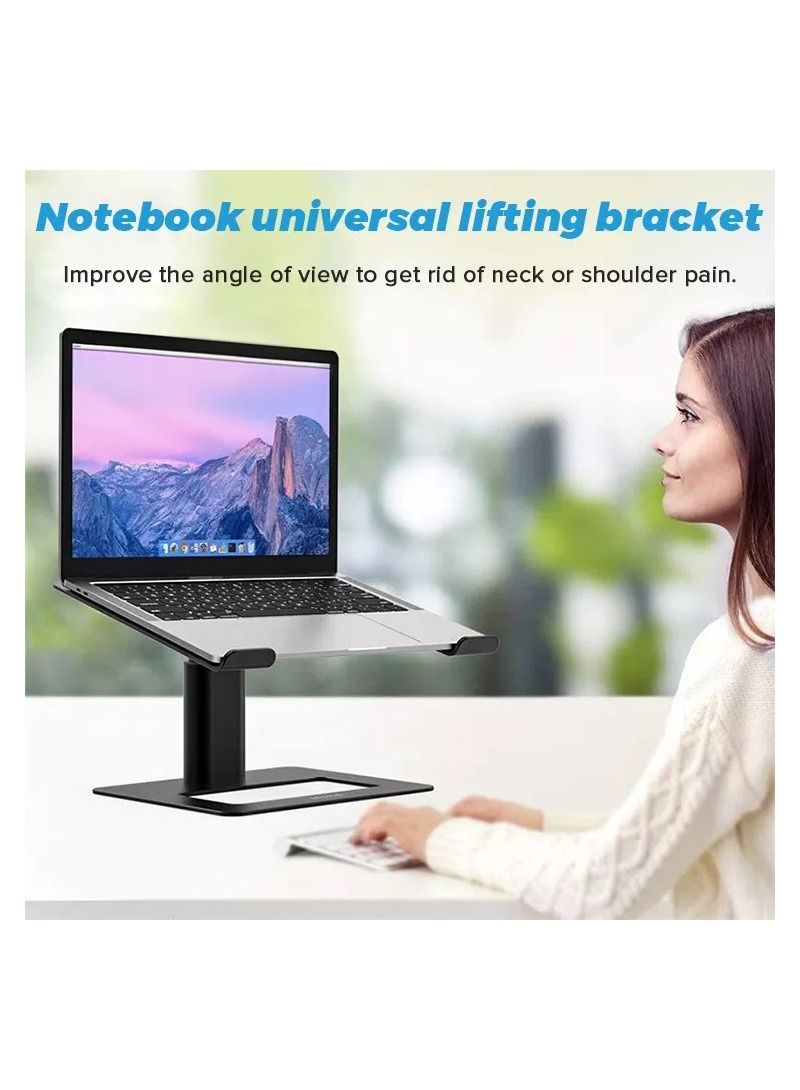 Aluminum Black Laptop Stand with Adjustable Height - Image 3