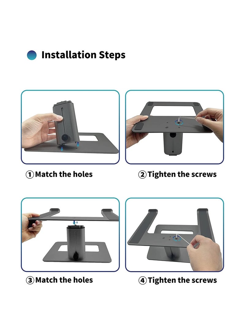 Aluminum Black Laptop Stand with Adjustable Height - Image 5