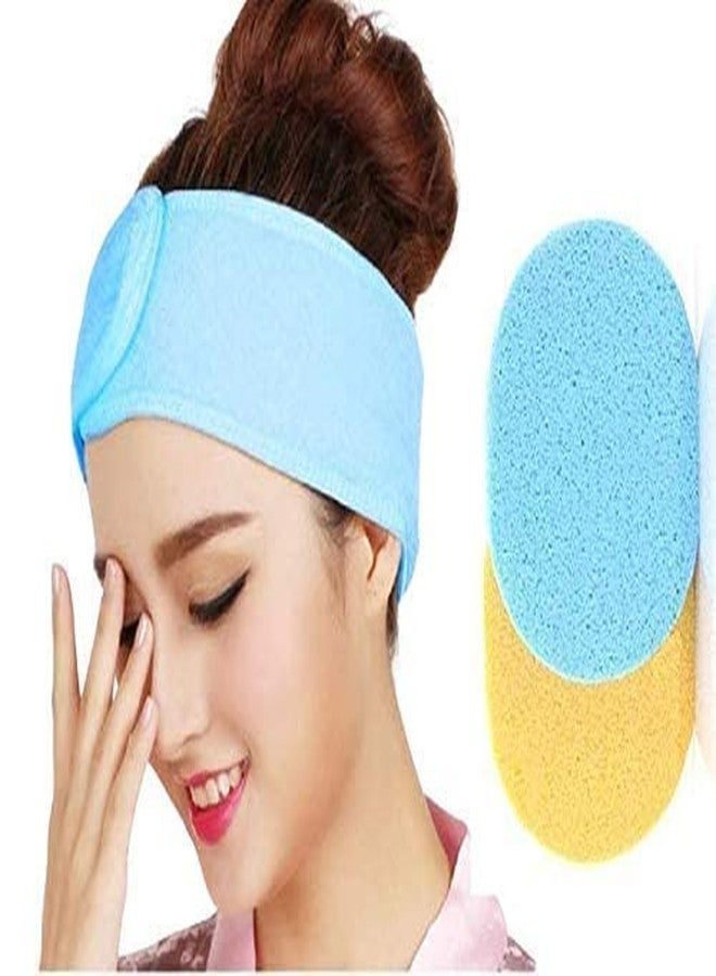 AKADO - Face Fleaning Sponge Puff Face Mask Brush For Women Terry Cloth Adjustable Face Wash Headbands (PACK OF 4) - Image 2