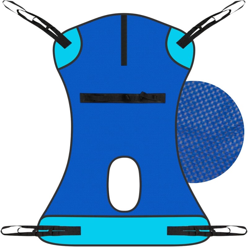 Vive Patient Lift Sling with Opening 400lb Capacity Lifting Aid Straps for Transfer Commode Chair for Hydrolic Medical Full Body Device for Elderly Bariatric Nursing Caregiver Mesh Support