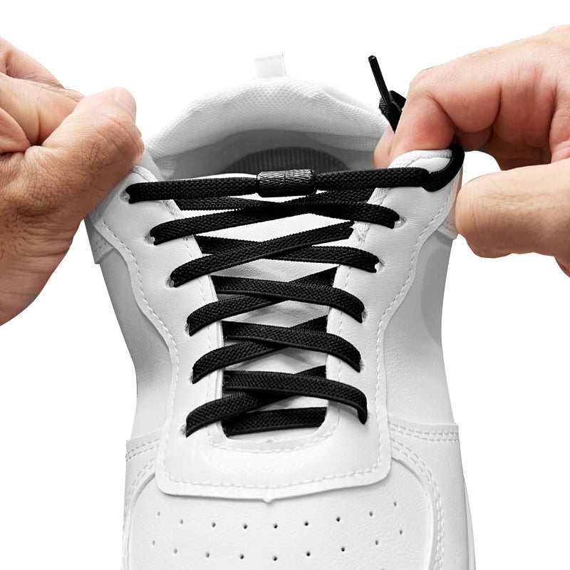 MOCATH 2 Pairs Elastic Shoe Laces for Adults & Kids No Tie Shoelaces for Sneakers Stretch Tieless Flat Shoes Strings White 39Inch - Image 2