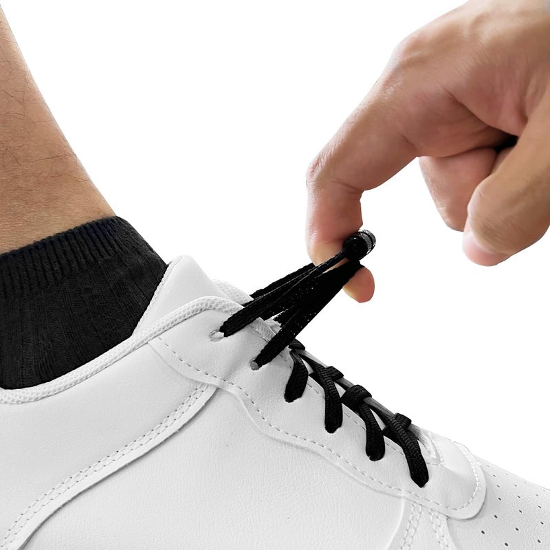 MOCATH 2 Pairs Elastic Shoe Laces for Adults & Kids No Tie Shoelaces for Sneakers Stretch Tieless Flat Shoes Strings White 39Inch - Image 3