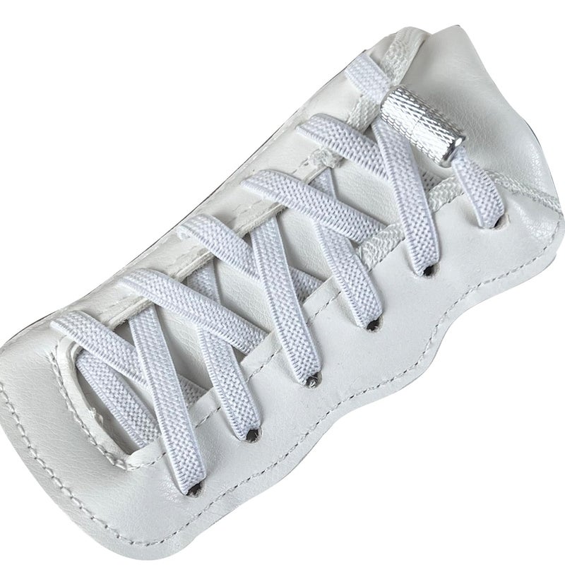 MOCATH 2 Pairs Elastic Shoe Laces for Adults & Kids No Tie Shoelaces for Sneakers Stretch Tieless Flat Shoes Strings White 39Inch - Image 1