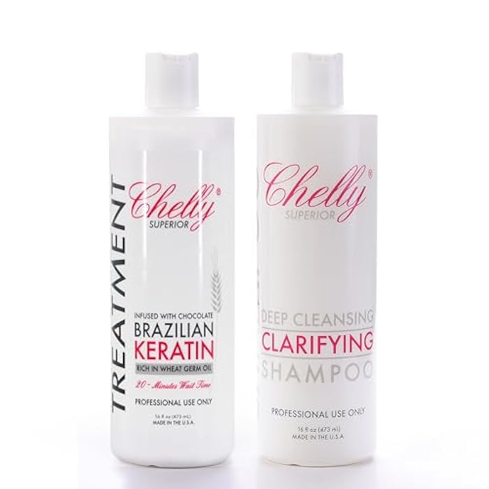 CHELLY SUPERIOR BRAZILIAN KERATIN TREATMENT CHOCOLATE & CLARIFIYNG SHAMPOO COMBO (16 oz Chocolate Treatment + 16 oz Clarifying Shampoo) - Image 1