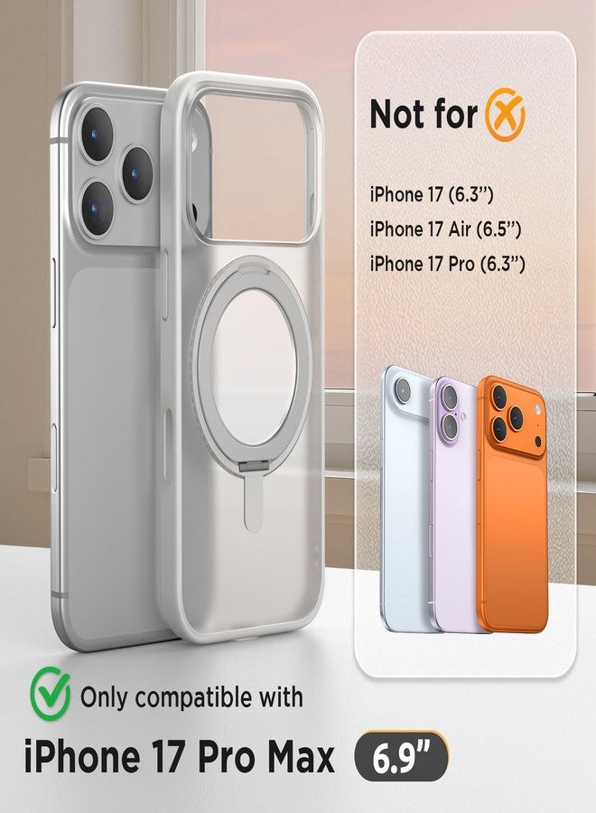 SURPHY Magnetic Silicone for iPhone 17 Pro Max Case, Compatible with MagSafe, Camera Protective and Soft Microfiber Lining Shockproof Phone Case Cover (A-Stand Gray) - Image 2