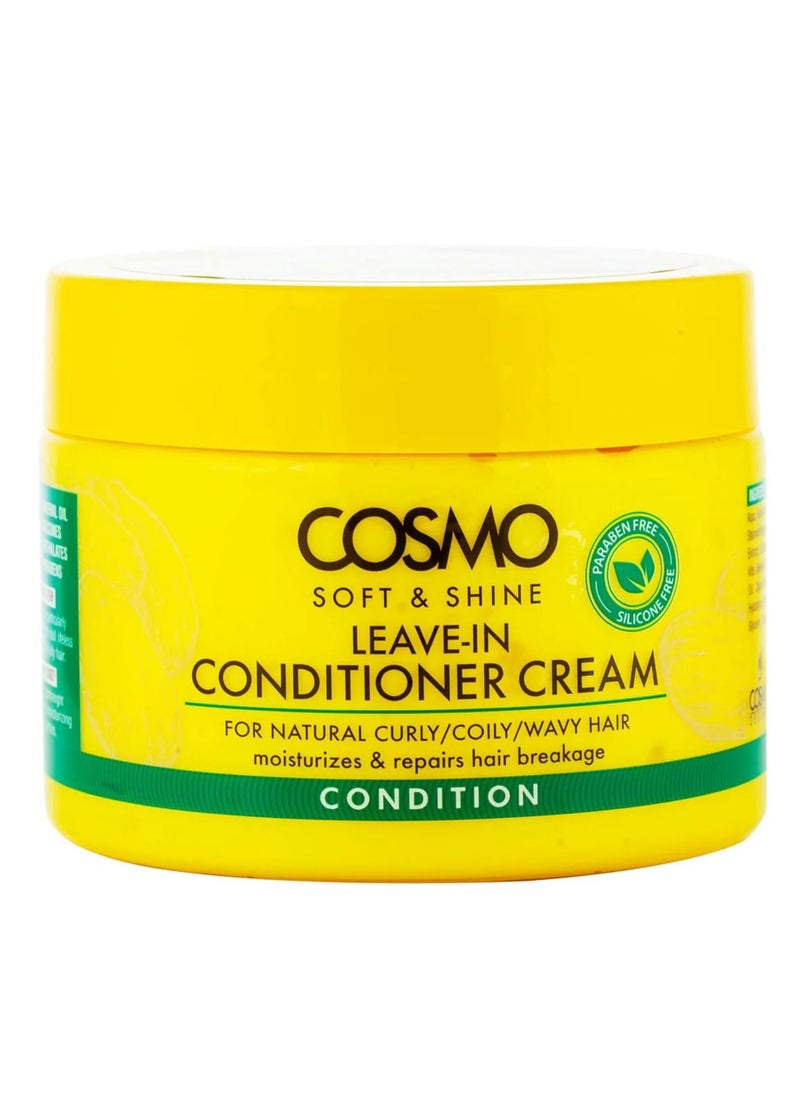 COSMO Soft And Shine Leave In Conditioner Cream For Natural Curly Coily And Wavy Hair 325g 