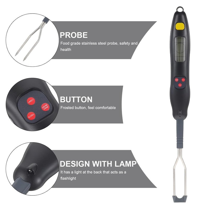 Electronic Food Temperature Indicating Fork Digital BBQ Thermometer Fork for Outdoor Grilling Home Cooking Meat Heat Indicator Barbecue Temperature - Image 3