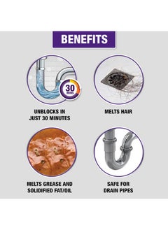Harpic (50G X 8), Drainxpert Drain Cleaner Powder | Effective Sink Cleaner, Drain Blockage Remover, Drain Pipe Cleaner  - Image 4