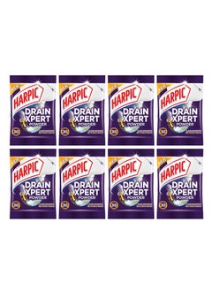 Harpic (50G X 8), Drainxpert Drain Cleaner Powder | Effective Sink Cleaner, Drain Blockage Remover, Drain Pipe Cleaner  - Image 1