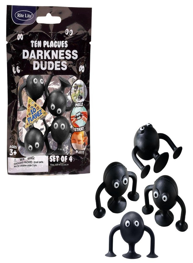 Rite Lite Passover Darkness Dudes Set of 4 - Pesach Seder Plague Passover Gifts Jewish Holiday Party Favors Home Decor Stick On Walls, Windows Suction Judaica Storytelling Fun & Educational Goodie Bag - Image 1