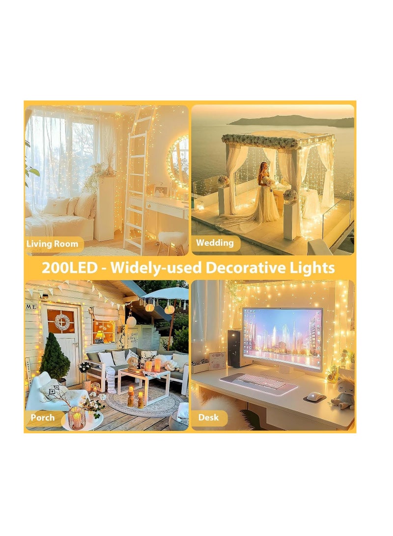 general Christmas Lights Indoor Outdoor, Clear Wire 66Ft 200 LED String Lights for Bedroom, 13 Modes Twinkle Fairy String Lights for Xmas Tree Wedding Party Bedroom Garden Decorations - Image 4