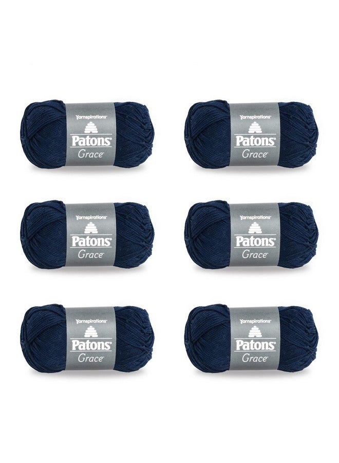 باتونز خيوط باتونز جريس البحرية - عبوة من 6 قطع، وزن كل منها 1.75 أونصة/50 جم - قطن - 3 خيوط داكنة - 136 ياردة - حياكة/كروشيه - Image 1
