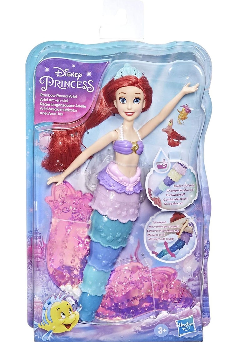 Rainbow Reveal Ariel, Color Change Doll, Disney'S The Little Mermaid Water Toy For Girls 3 Years And Up, F0399