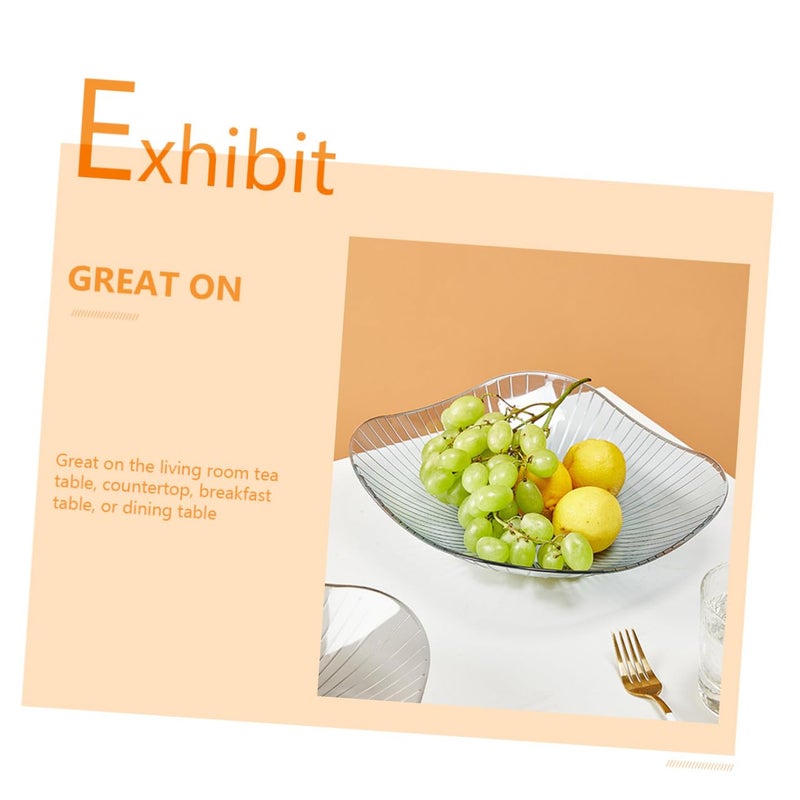 2 Pcs Gray Snack Plates Set Tall Short Fruit Bowls Lightweight Serving Trays - Image 4