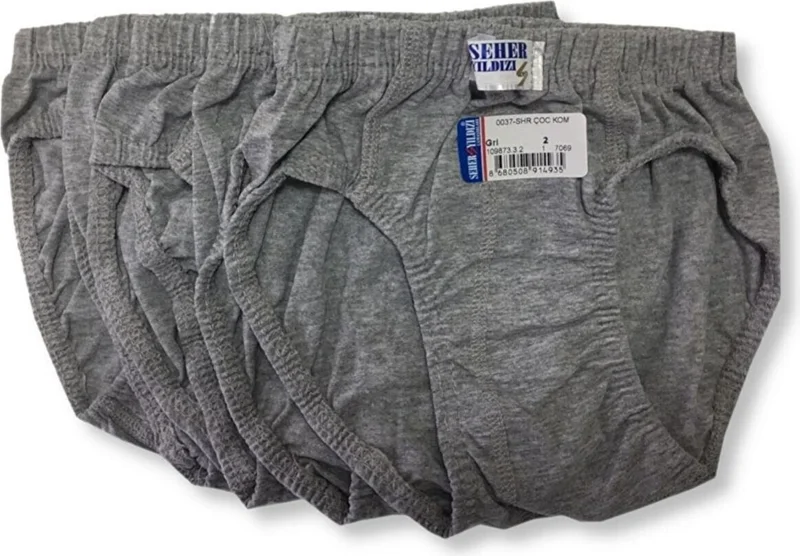 Seher 12 Pieces Gray Color Child Slip Briefs