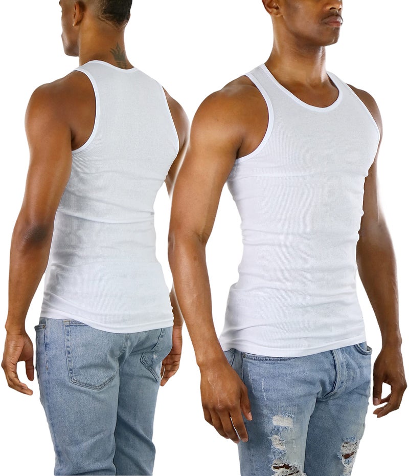 ToBeInStyle Men's Single A-Shirt Tank Top Undershirt- White - S - Image 4