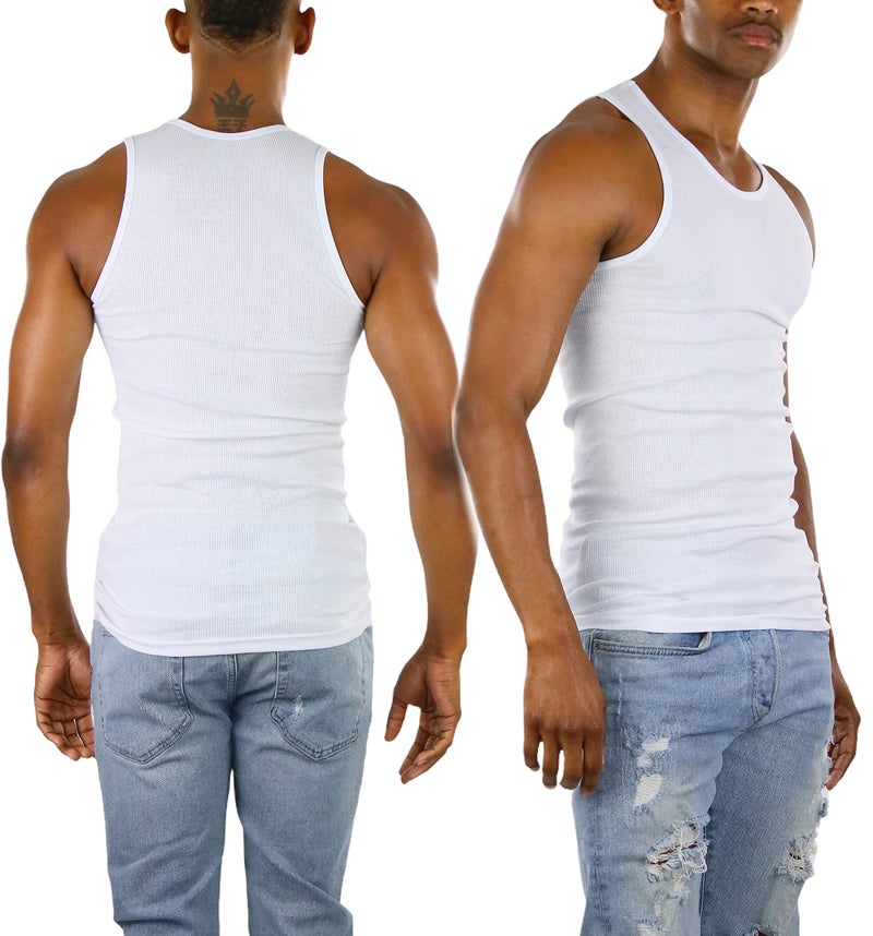 ToBeInStyle Men's Single A-Shirt Tank Top Undershirt- White - S - Image 2