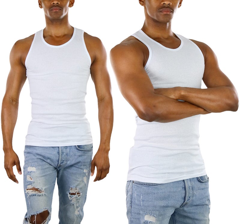 ToBeInStyle Men's Single A-Shirt Tank Top Undershirt- White - S - Image 3