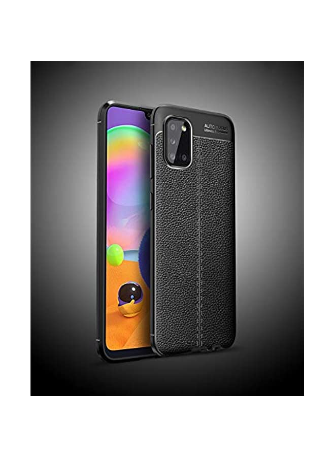 IAF Samsung Galaxy A02S Case Cover Silicone Leather Texture Armor Bumper Soft Case For Samsung Galaxy A02S Black