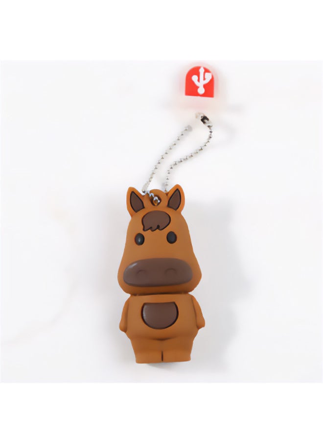 Pvc Creative 12 Zodiac Personality Cute Cartoon High-speed U Disk Gift Customization 64G 128G-Color:Horse-Capacity:64GB  - Image 1
