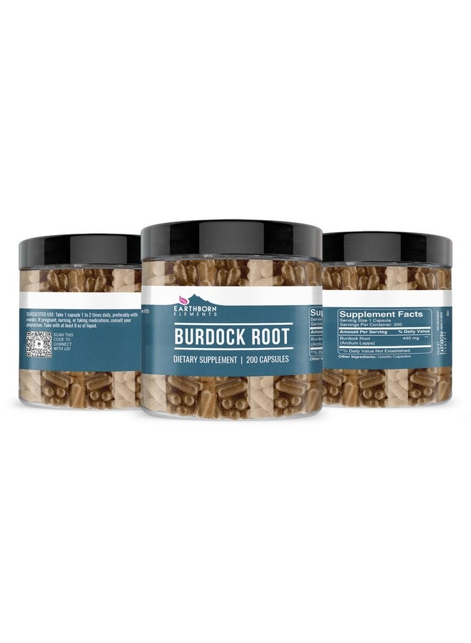 Earthborn Elements Burdock Root 200 Capsules, Pure & Undiluted, No Additives - Image 4