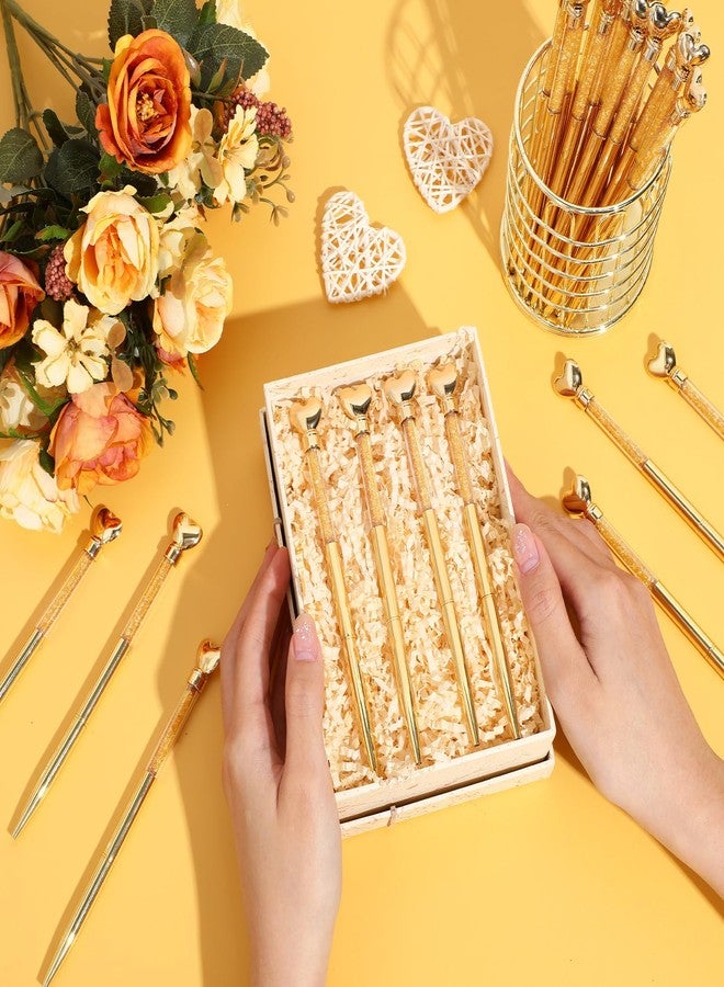Jetec 50 Pcs Heart Shaped Pens Black Ink Retractable Metal Cute Ballpoint Pens Decorative Engagement Gifts Gifts for Women Wedding Bridal Shower Sleepover Party Favor(Gold) - Image 4