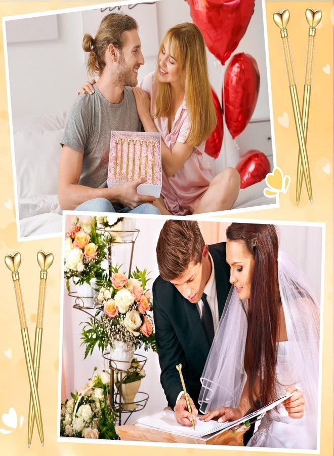 Jetec 50 Pcs Heart Shaped Pens Black Ink Retractable Metal Cute Ballpoint Pens Decorative Engagement Gifts Gifts for Women Wedding Bridal Shower Sleepover Party Favor(Gold) - Image 5