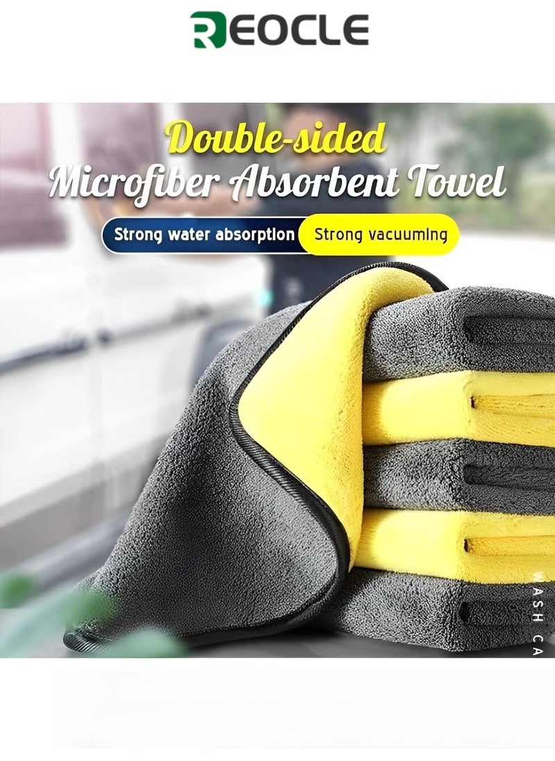 REOCLE Microfiber Cleaning Cloth Double-Sided Microfiber Towel Lint Free Highly Absorbent Multi-Purpose Dust and Dirty Cleaning Supplies for Car Cleaning - Image 1