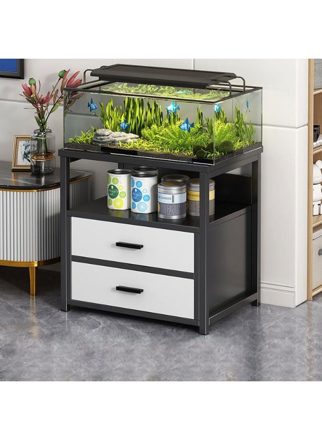 Bedside tables, bedroom living room storage tables Modern Nightstand with metal frame, bedside table with two drawers, suitable for bedroom living room, 40 * 34 * 50cm(Black) - Image 5