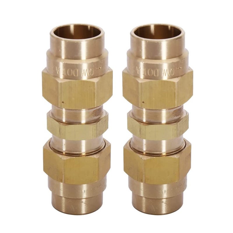 Legines Brass DOT Air Brake Hose End Fitting Union 38 OD Tubing Pack of 2