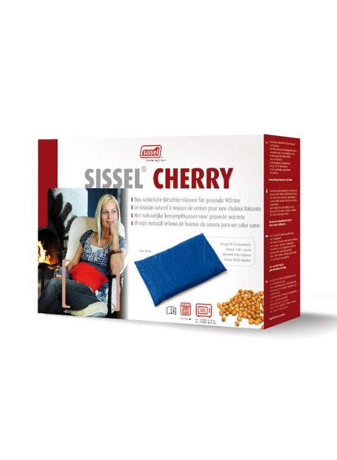 SISSEL Cherry Heat Pack for Back Pain Relief | Reusable Cotton Case | Microwave & Oven Safe | 23x26 cm | Blue - Image 2