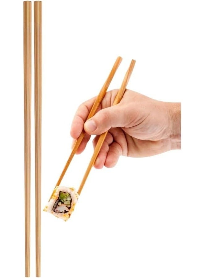 Multi-purpose Japanese and Chinese chopsticks – 10 pairs, 24cm long, reusable – heat-resistant eating sticks for home kitchens, restaurants, and Asian food catering - Image 1