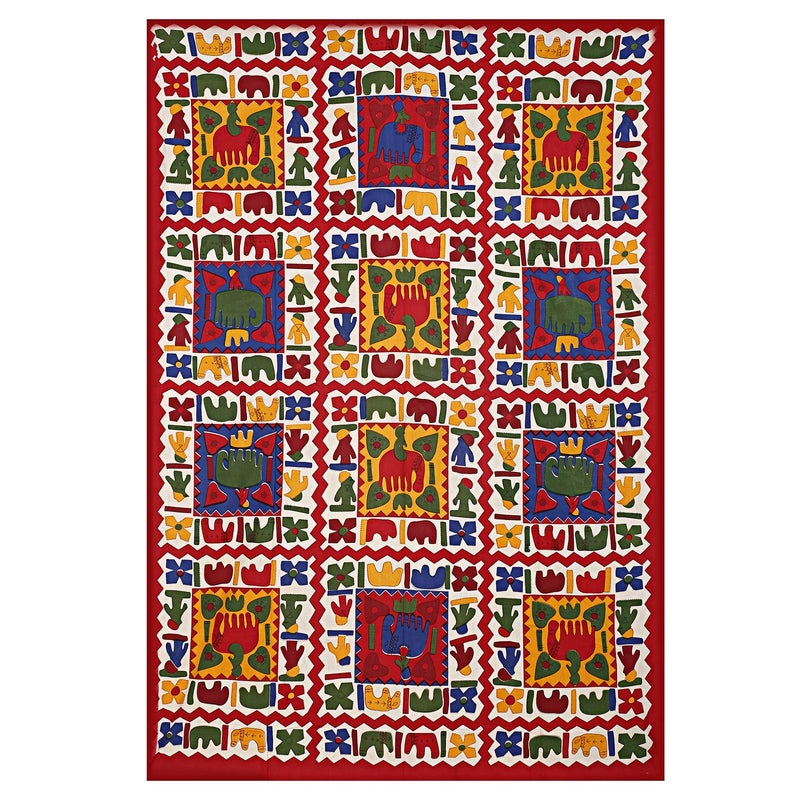 Doraya Queen Size Double Bed Sheet with Pillow Covers Pure Cotton Traditional Jaipuri Printed Bedcover Red Queen - Image 4