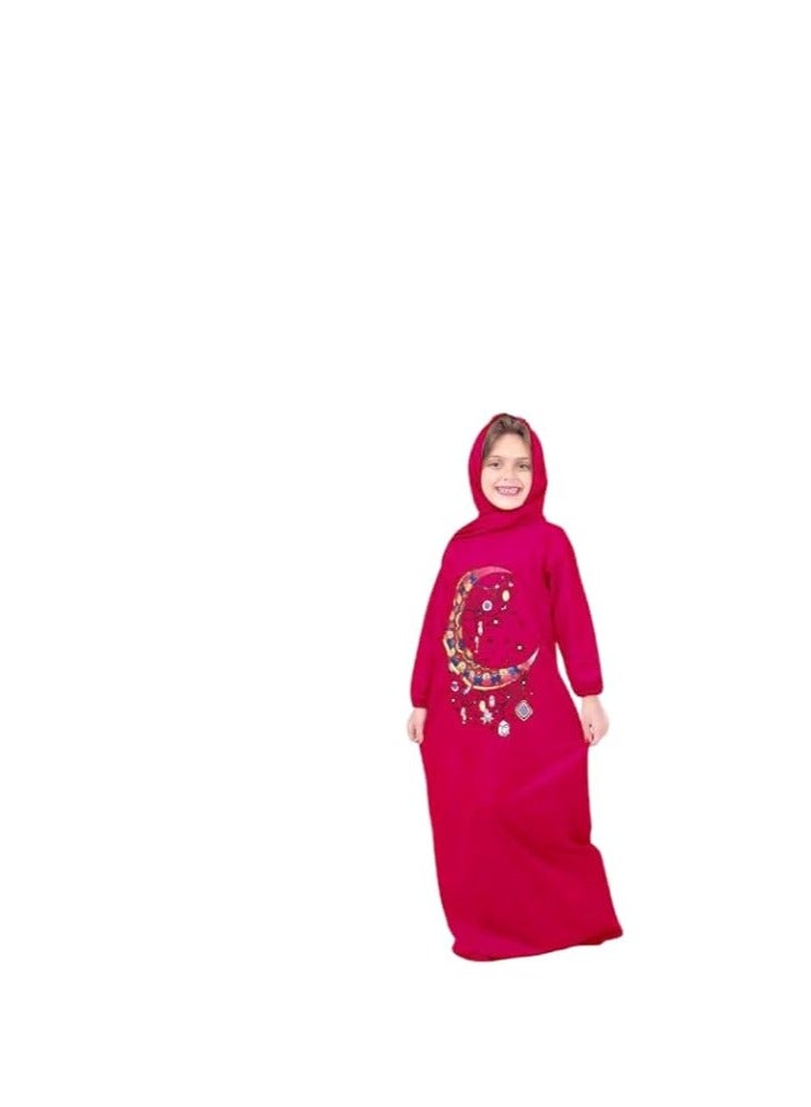 Girls' abaya, made of excellent butter cotton, comfortable and elegant during worship AN - Image 1