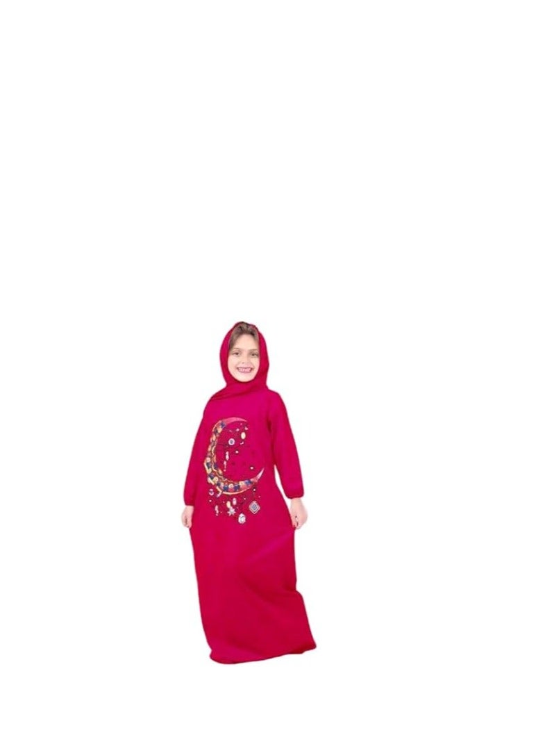 Girls' abaya, made of excellent butter cotton, comfortable and elegant during worship AN - Image 2