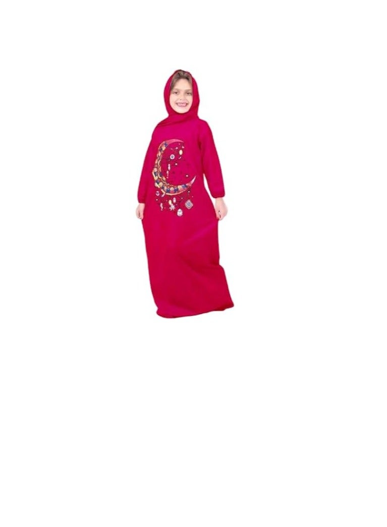 Girls' abaya, made of excellent butter cotton, comfortable and elegant during worship AN - Image 3