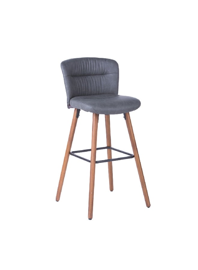 Micasa Elegant Padded Long Leg Bar Stool Dark Grey And Brown 110.5 X 45.5 X 50 Cm 7-11Mr  - Image 3