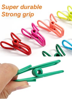 Farahom 20 Pack Chip Clips, 2 Inch PVC-Coated Bag Clips for Sealing Food, Clothesline Clips for Laundry Hanging, High Elastic Strength Clothes Pins Colored Clothing Pegs, Random Colors  - Image 2