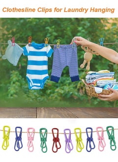 Farahom 20 Pack Chip Clips, 2 Inch PVC-Coated Bag Clips for Sealing Food, Clothesline Clips for Laundry Hanging, High Elastic Strength Clothes Pins Colored Clothing Pegs, Random Colors  - Image 4