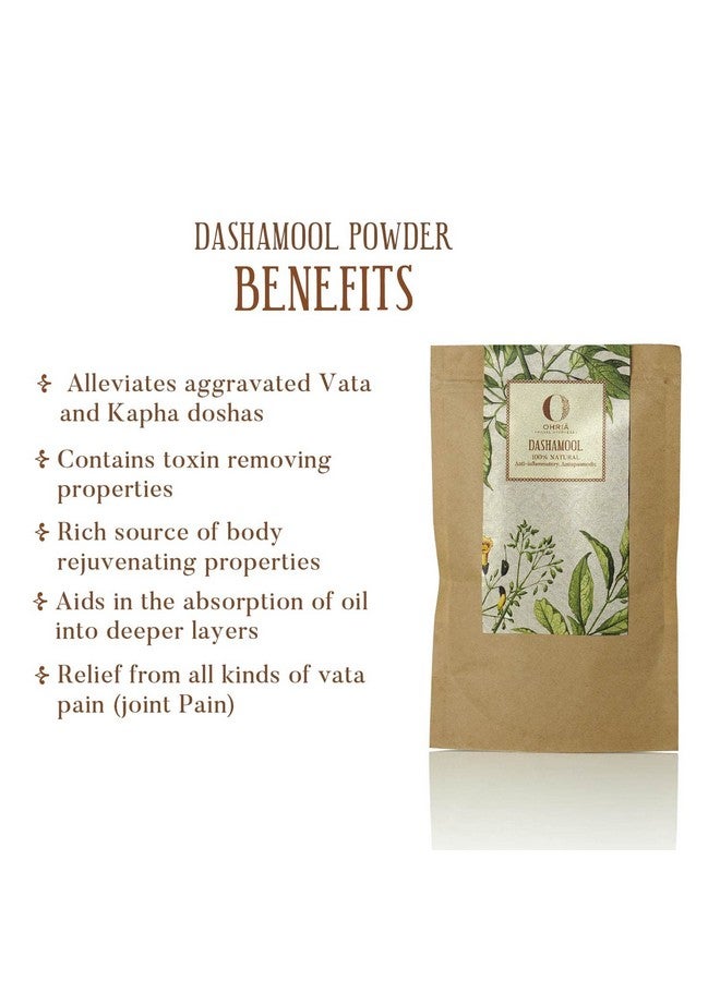 OHRIA مسحوق داشامول من أوريا أيورفيدا للاستحمام العشبي، حمام ديتوكس | مزيج أيورفيدي من عشرة جذور طبية | تخفيف آلام المفاصل والصلابة - 150 جرام - Image 4