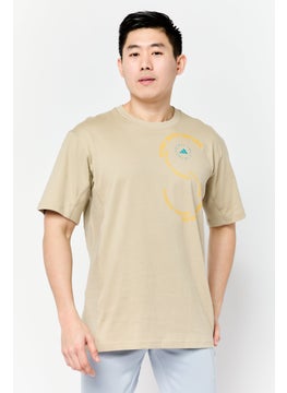 Adidas Adidas by Stella McCartney Men Sportswear Fit Short Sleeve Outdoor T Shirt, Beige  - Image 1