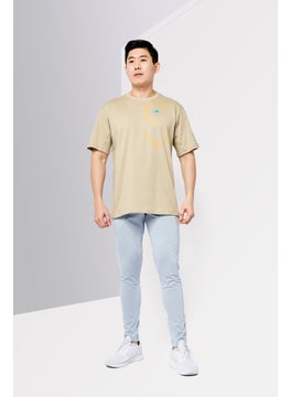 Adidas Adidas by Stella McCartney Men Sportswear Fit Short Sleeve Outdoor T Shirt, Beige  - Image 3