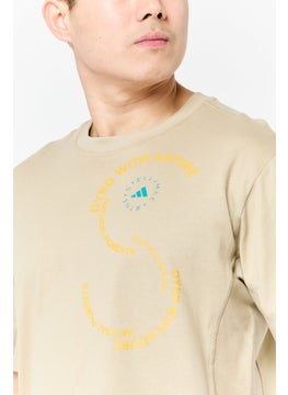 Adidas Adidas by Stella McCartney Men Sportswear Fit Short Sleeve Outdoor T Shirt, Beige  - Image 4